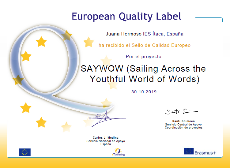 SELLO DE CALIDAD EUROPEO PARA EL PROYECTO SAYWOW